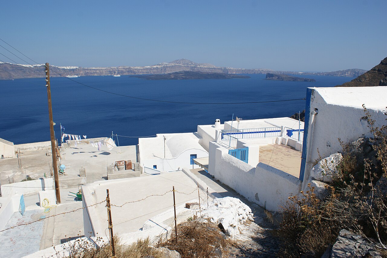 Panoramic view of Thirassia island, Greece